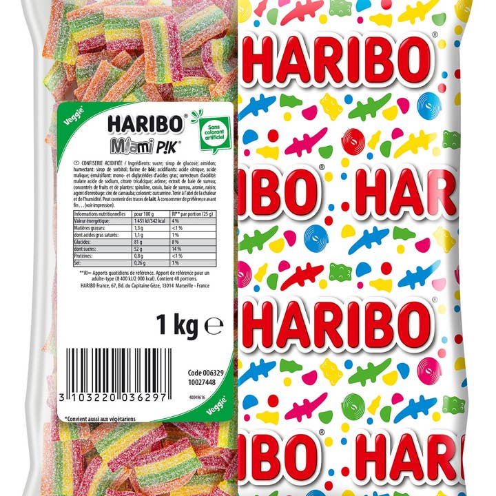 123bonbon - Vente Bonbons gélifiés - HARIBO Miami Pik Tropical - Sachet de 1Kg