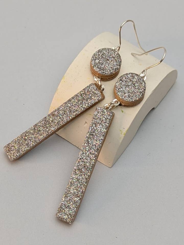 BLOC EARRINGS LONG//GLITTER for wholesale by Kay Morgan