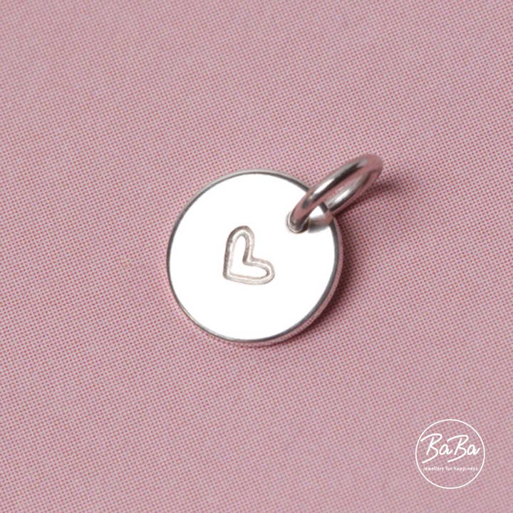 Sølvvedhæng med hjerte 9mm BaBa Love for engroshandel hos BaBa Jewellery for happiness