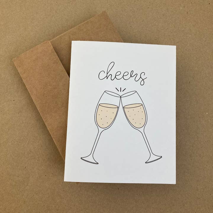 Cheers! - Champagne - Wedding Card for wholesale by Longoria Doodles