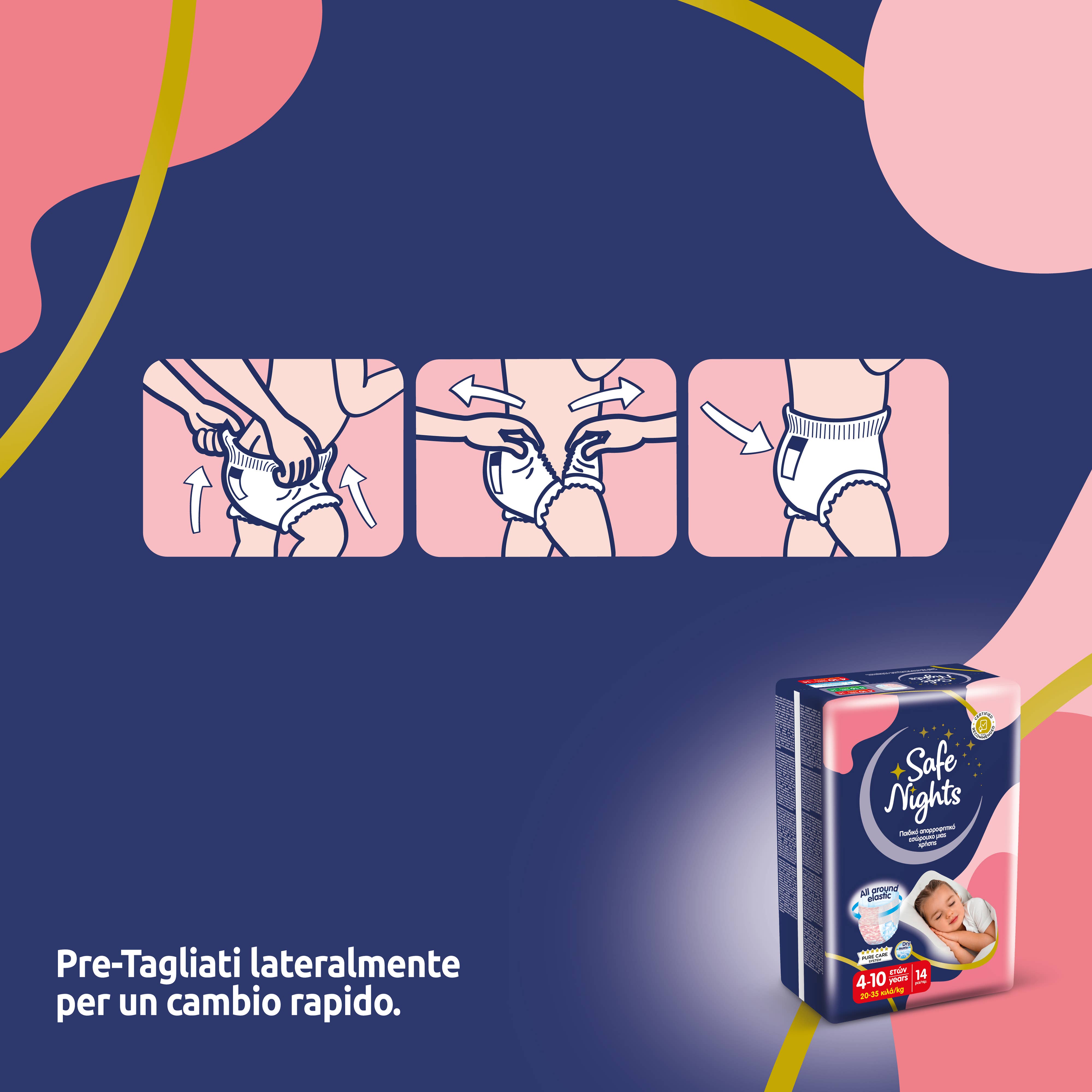 Babylino - Wholesale Diaper (Non-Cloth) - Baby - Babylino Safe Nights Night, Girl 4-10 years, 14 Units10