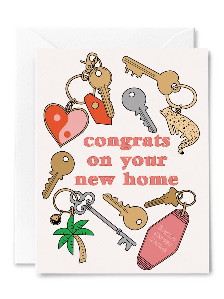 New Home Keys Card for wholesale by Illustrating Amy