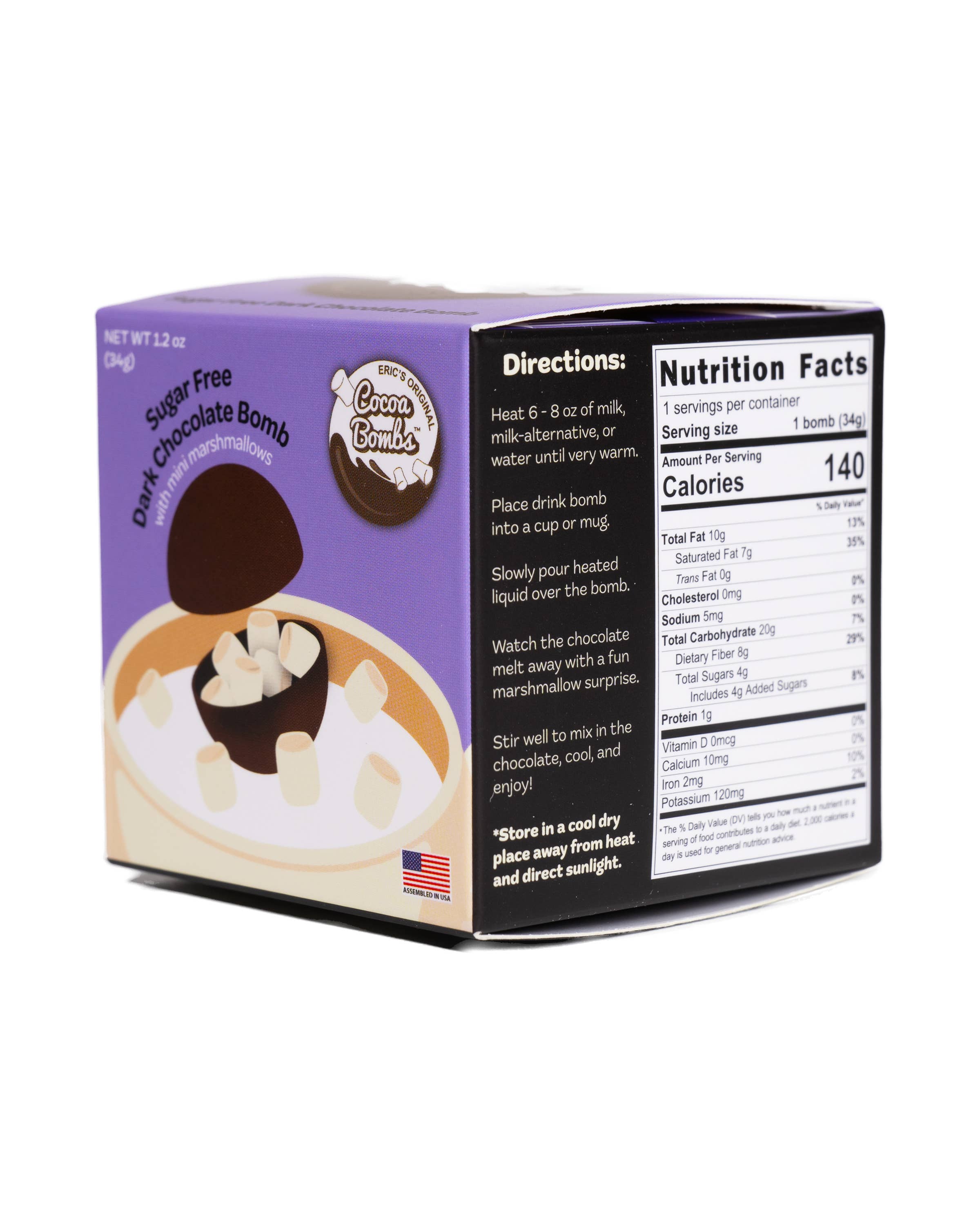 Cocoa Bombs™ - Wholesale Hot Cocoa Mix/Kit - 1 Pack Sugar Free Dark Chocolate Cocoa Bombs 1