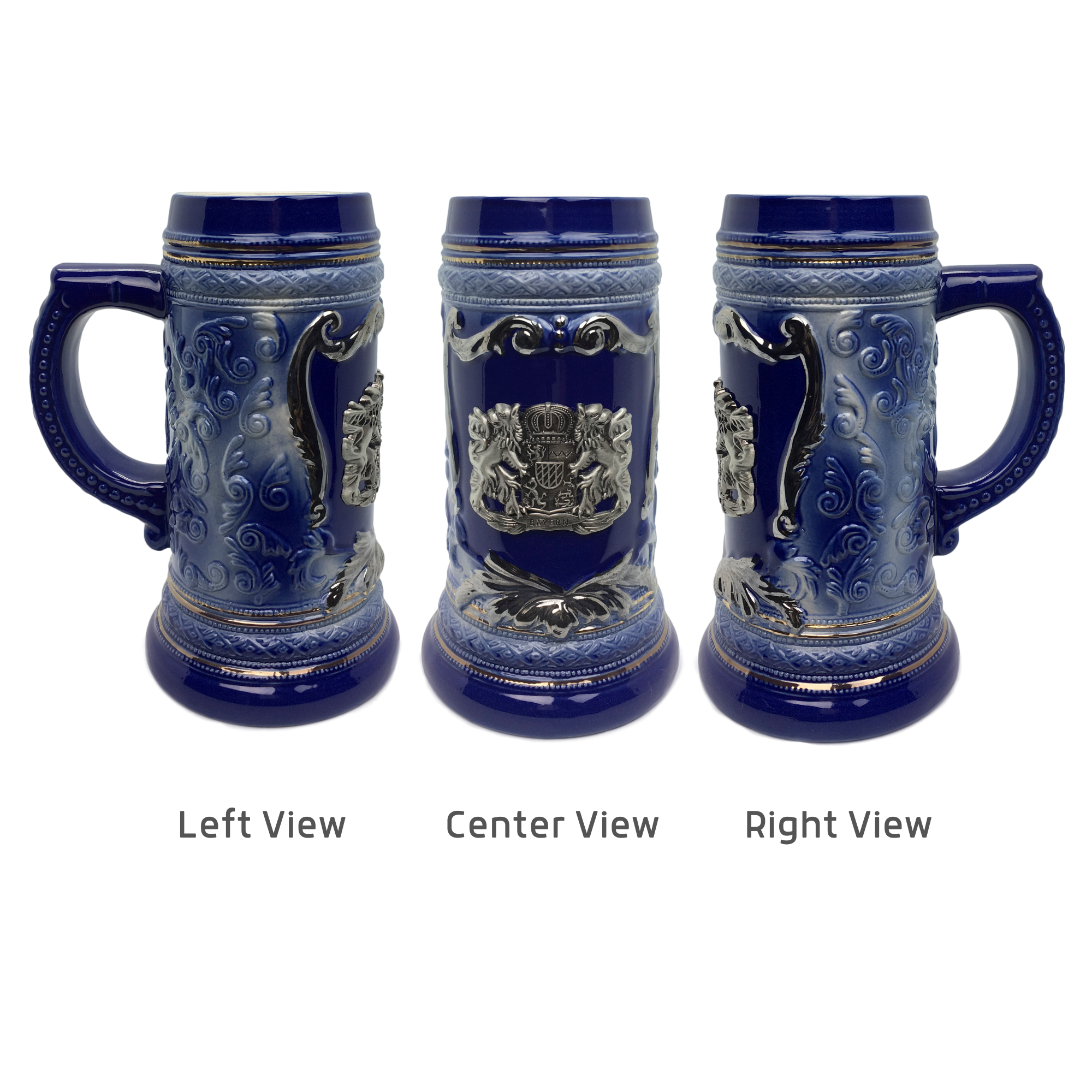 European Heritage Gifts - Wholesale Beer Glass/Mug - Deluxe Relief Bayern Medallion German Beer Stein1