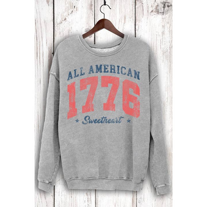 SWEATSHIRTS MINERAIS ALL AMERICAN 1776 SWEETHEART por atacado de HRTandLUV