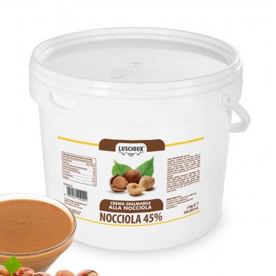 LUSCIOUX - OMNIA GROUP SRL - Wholesale Nut Butter - 45% Hazelnut Anhydrous Cream for 3 Kg Bucket Filling0