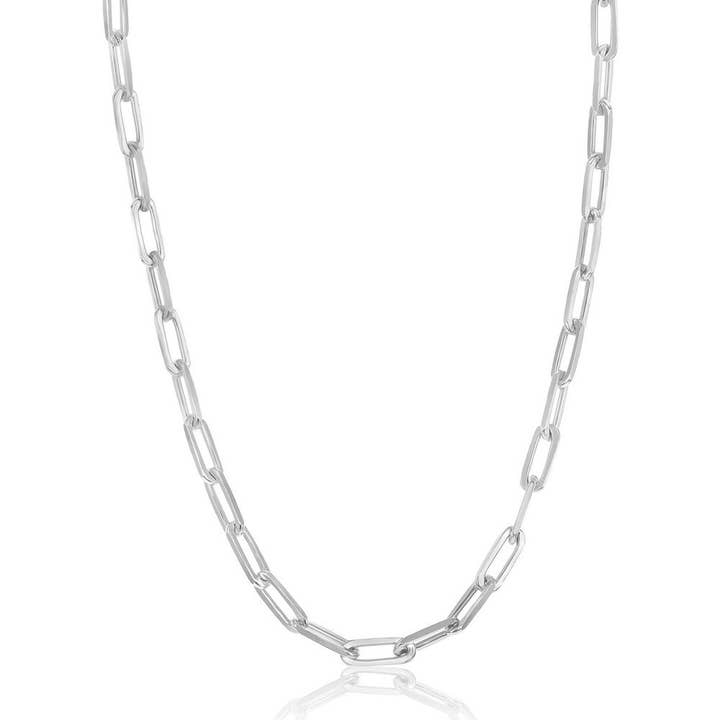 Italian Sterling Silver Paperclip Chain - Multiple Lengths for wholesale by International Excellence
