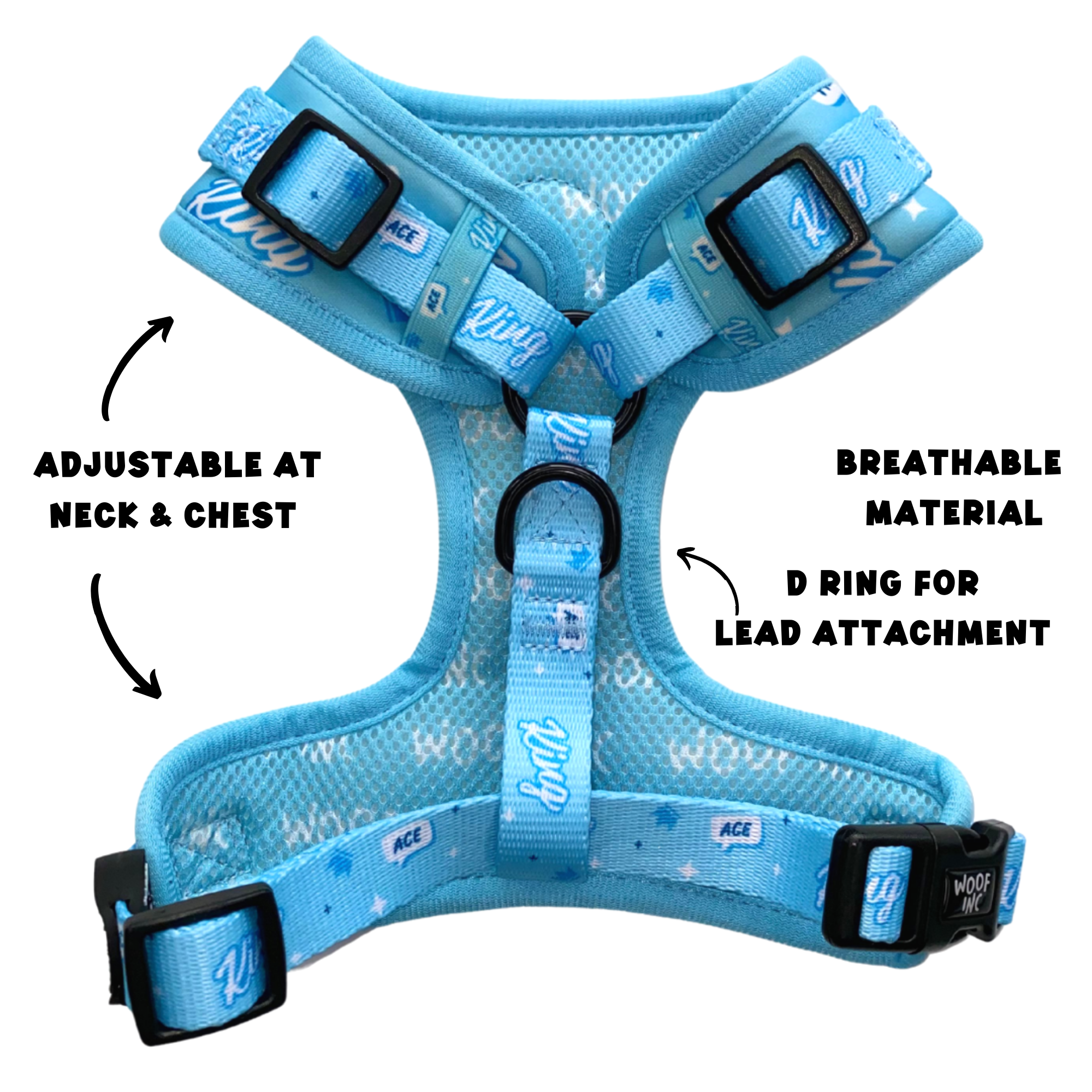 WOOF INC - Wholesale Pet Harness - Dog - King Blue Adjustable Dog Harness10