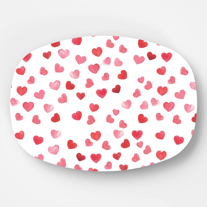 WH Serving Platter | Watercolor Hearts for wholesale by WH Hostess Social Stationery