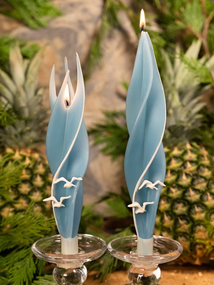 Seagulls Silhouette Pair of Beeswax Candles for wholesale by Summerfield Candles
