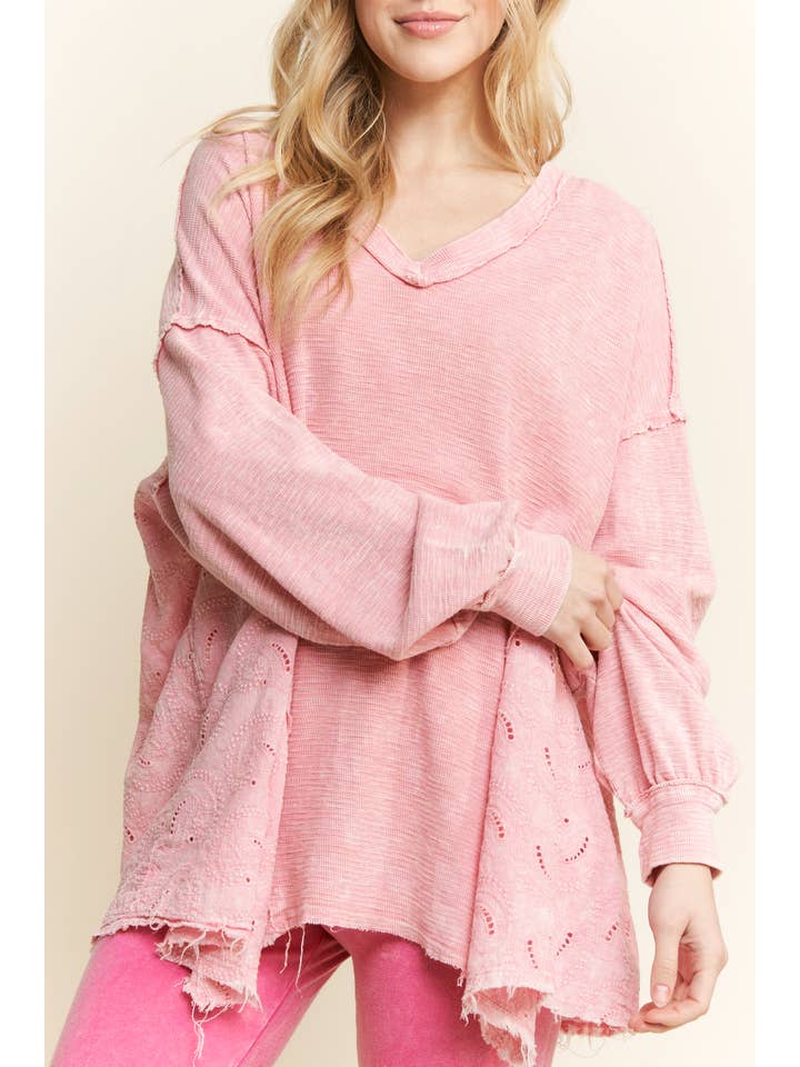 J.Her - Wholesale Tunic - Women's - Mineral Wash Boho Paisley Top HT555915