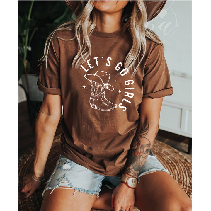 Blonde Ambition Apparel & Designs - Wholesale T-Shirt (Graphic) - Women's - Let's Go Girls Tee | Exclusive Design | Western Tee4
