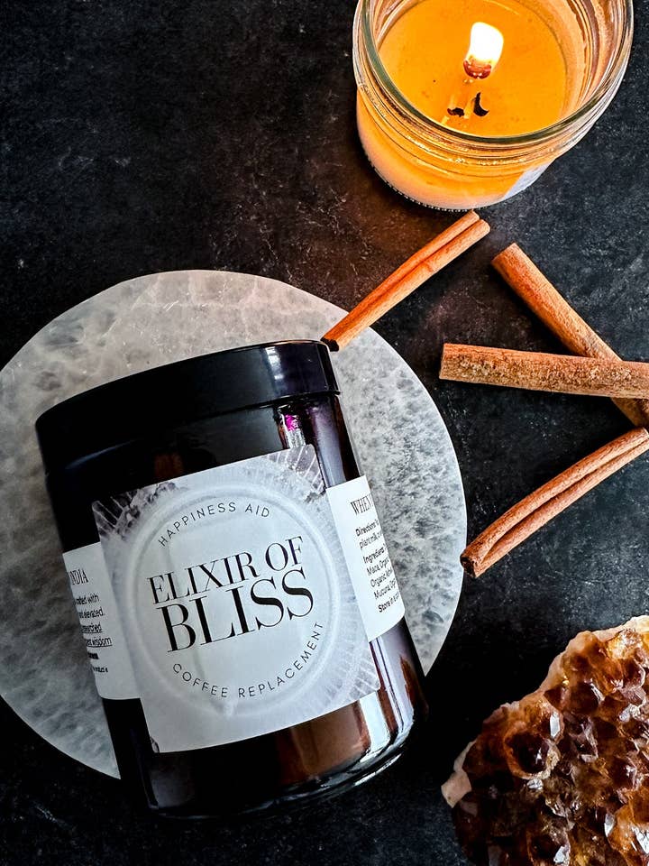 Elixir of Bliss Herbal Powder Tea Blend for wholesale by Lunar Herbals