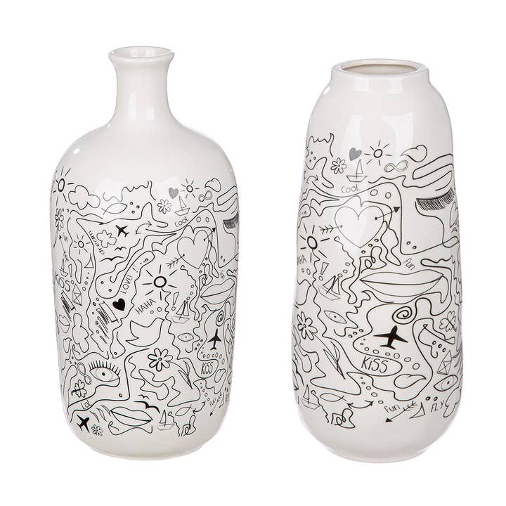 Vase d'art moderne H.25 cm - Assorti de 2 manières différentes pour la vente par Gilde Handwerk Macrander GmbH & Co. KG