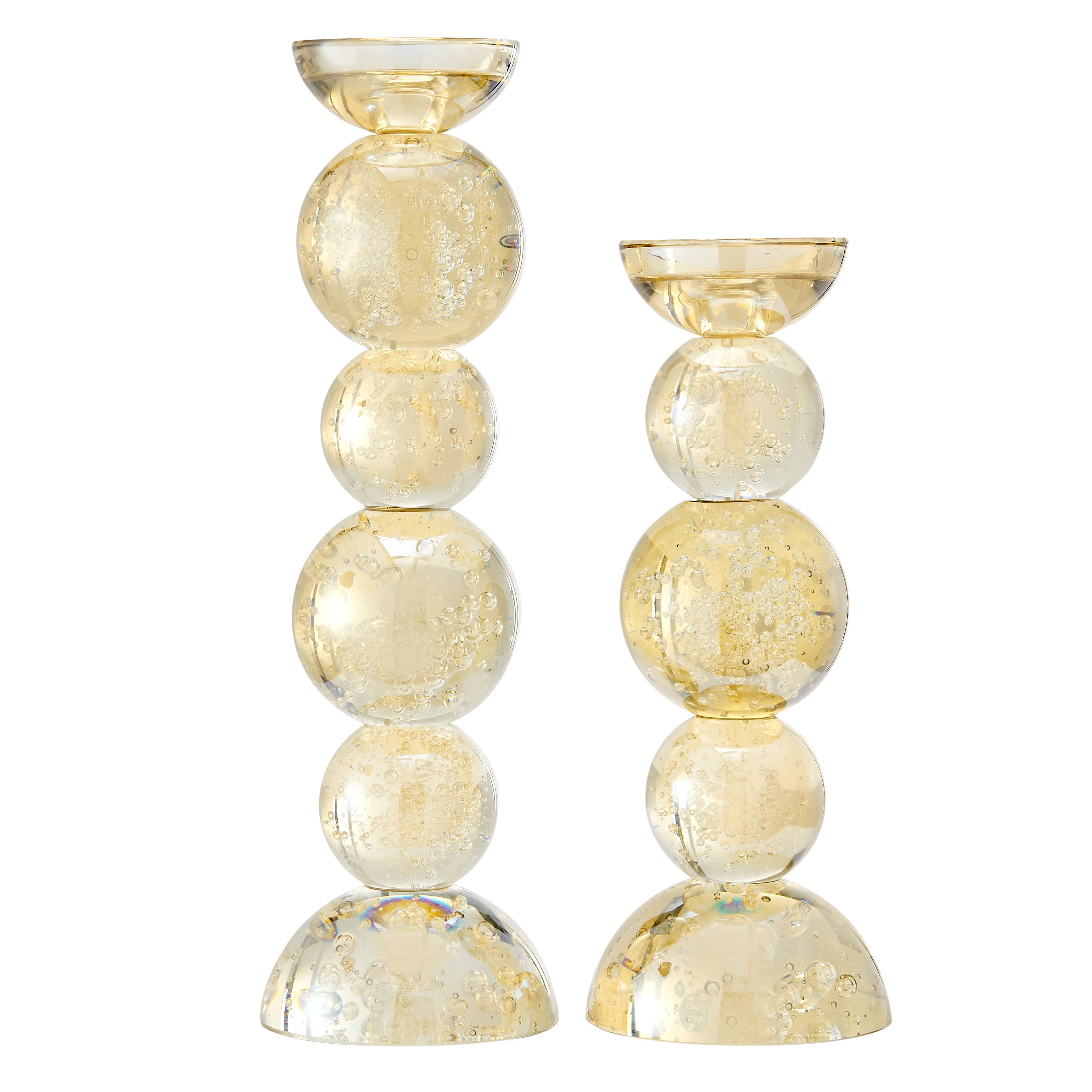 Danya B - Wholesale Candle Holder - Enya Champagne Gold Bubble Glass Orb Candle Holder Set of 26