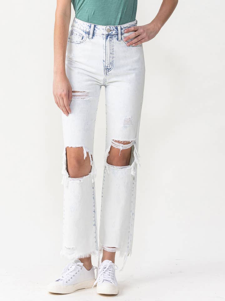 90-TALETS VINTAGE SUPERHÖGA RAKA JEANS LV1069 för wholesale av Lovervet by VERVET