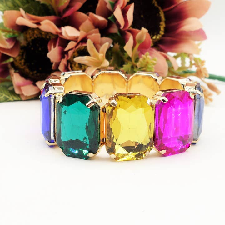 Daemon srls - Wholesale Bangle Bracelet - MARGOT LUXE - Bracciale elasticizzato con pietre sfaccettate -luce colection5