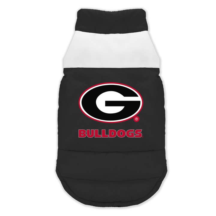NCAA Georgia Bulldogs Pet Parka Puffer Vest for wholesale by Little Earth Productions