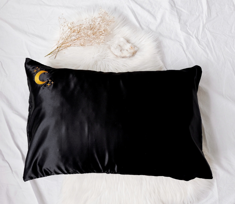 Goddess Provisions - Wholesale Bedding Pillowcase/Sham - Crystal Dreams Pillowcase, Cosmic Sleep Moon Pink Vegan Silk6