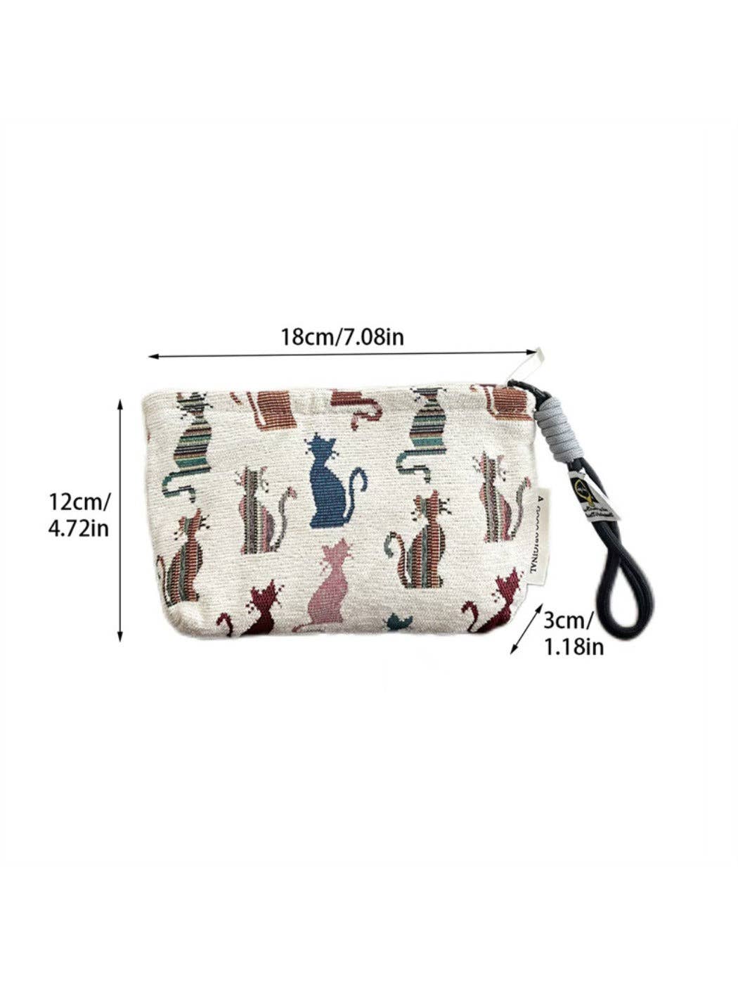 Funkyrel® Atzbranding Limited – wholesale Make-up/cosmetic bag – Cosbai – Cat Print Mini Canvas Makeup & Travel Bag3