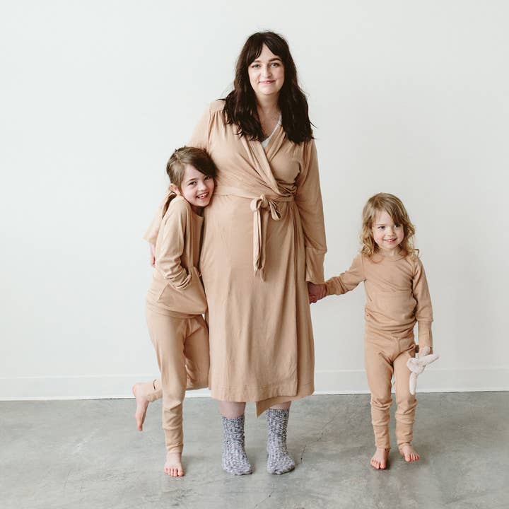 goumikids - Wholesale Robe - Women's - Viscose Bamboo + Organic Cotton Womens Robe - Sandstone