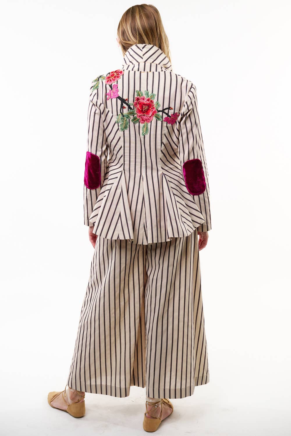 Cream Stripes Derby Princess Stripe Pants for wholesale on Faire8