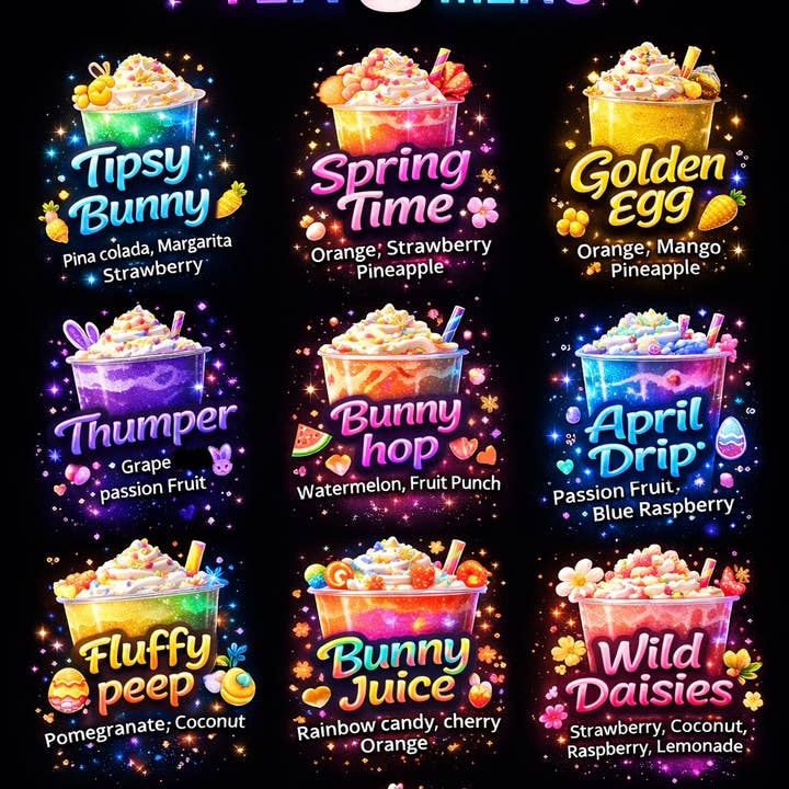 Spring Menu for wholesale by The Shack BouTEA