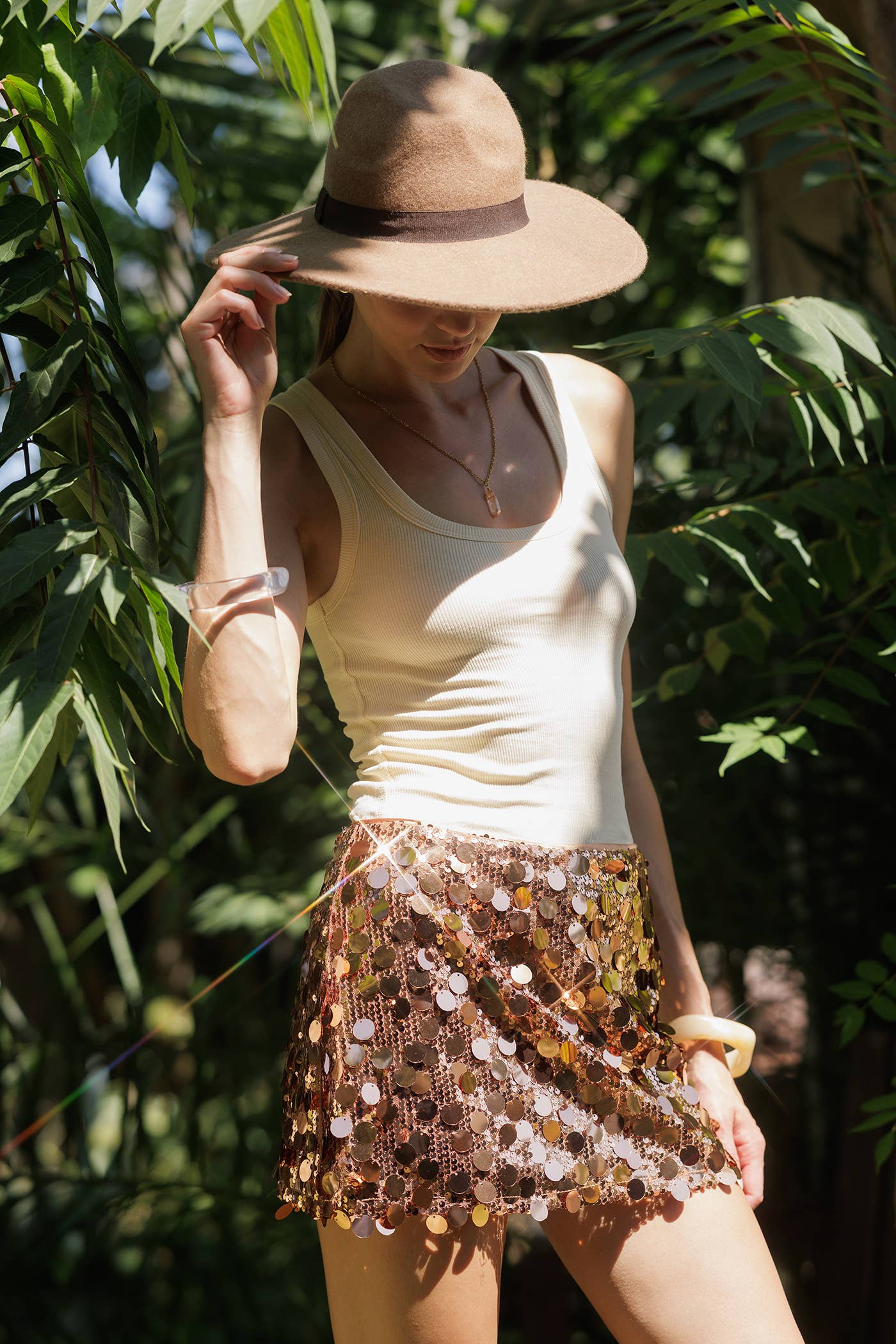 EB LUXE - Vente Jupe – femme - Jupe Mini à Paillettes YS50995