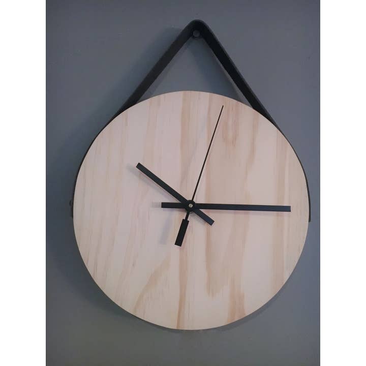 Relógio de Madeira e Couro por atacado de Wood + Feather Designs