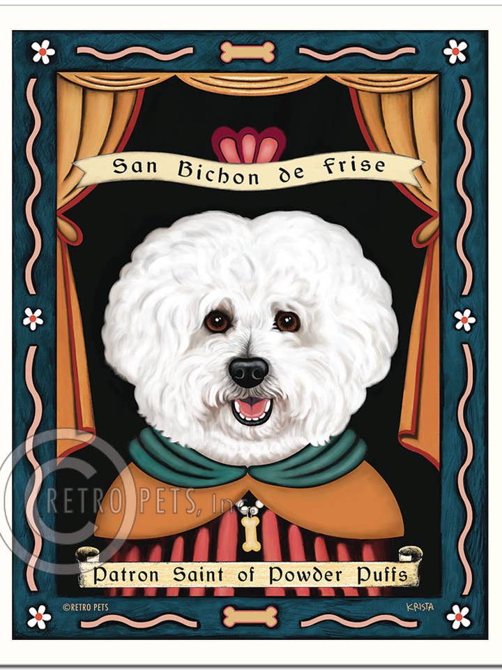 P-211 8x10 Kunstdruck, Bichon Frise „Bichon Friseus-Saint“ für den Großhandel von Retro Pets