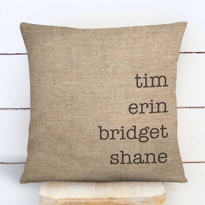 travesseiro de nome de família adicionar nomes de família e nomes de animais de estimação muito personalizado personalizado por atacado de ZA Handmade Wholesale