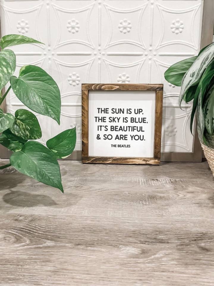 The Sun is Up, the Sky is Blue - The Beatles for wholesale by Wooden Arrow Designs
