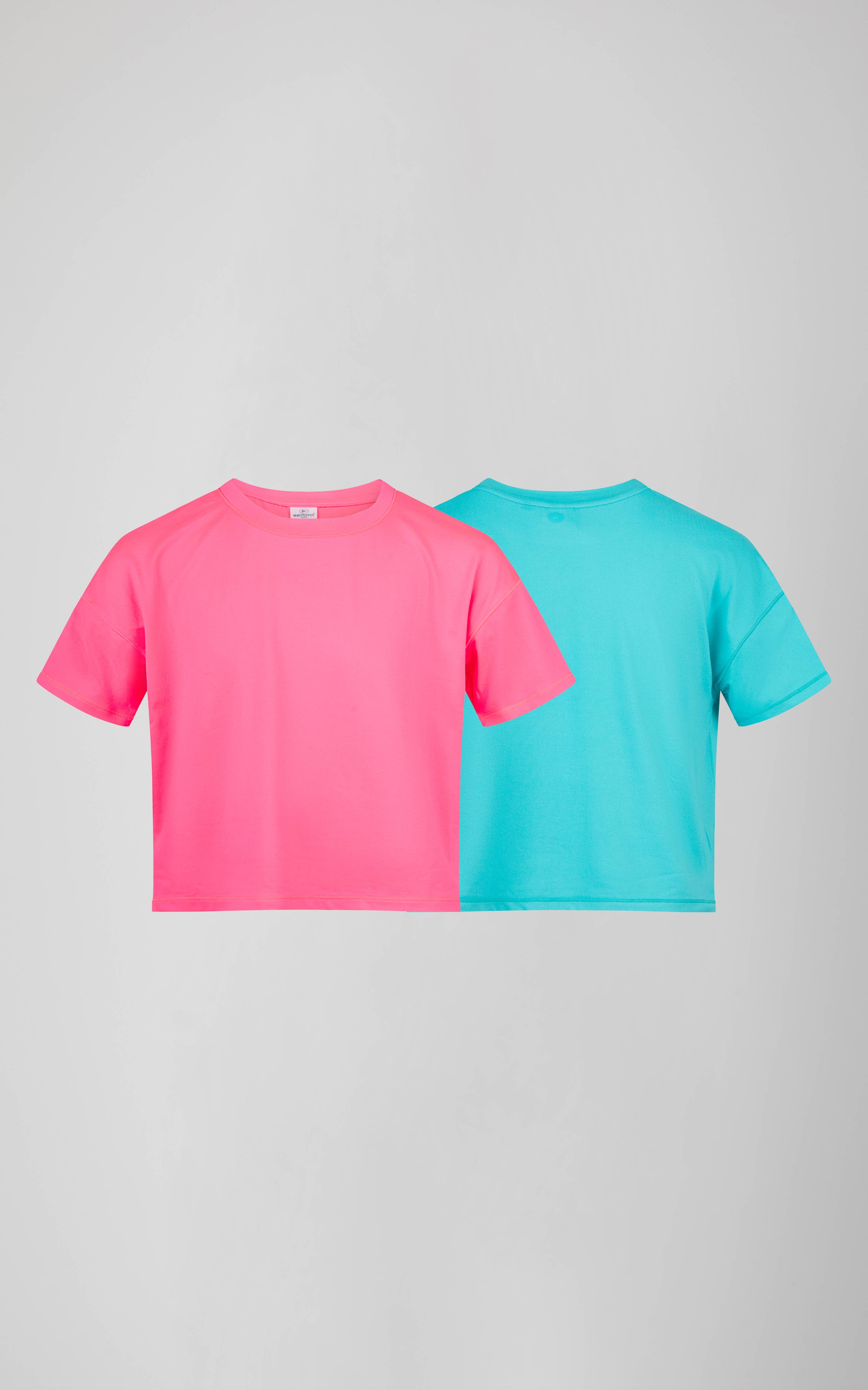 90 Degree by Reflex & Yogalicious - Vendita all'ingrosso Maglietta - Donna - Ragazze - Confezione da 2 T-shirt a maniche corte Deluxe Boxy super morbide5