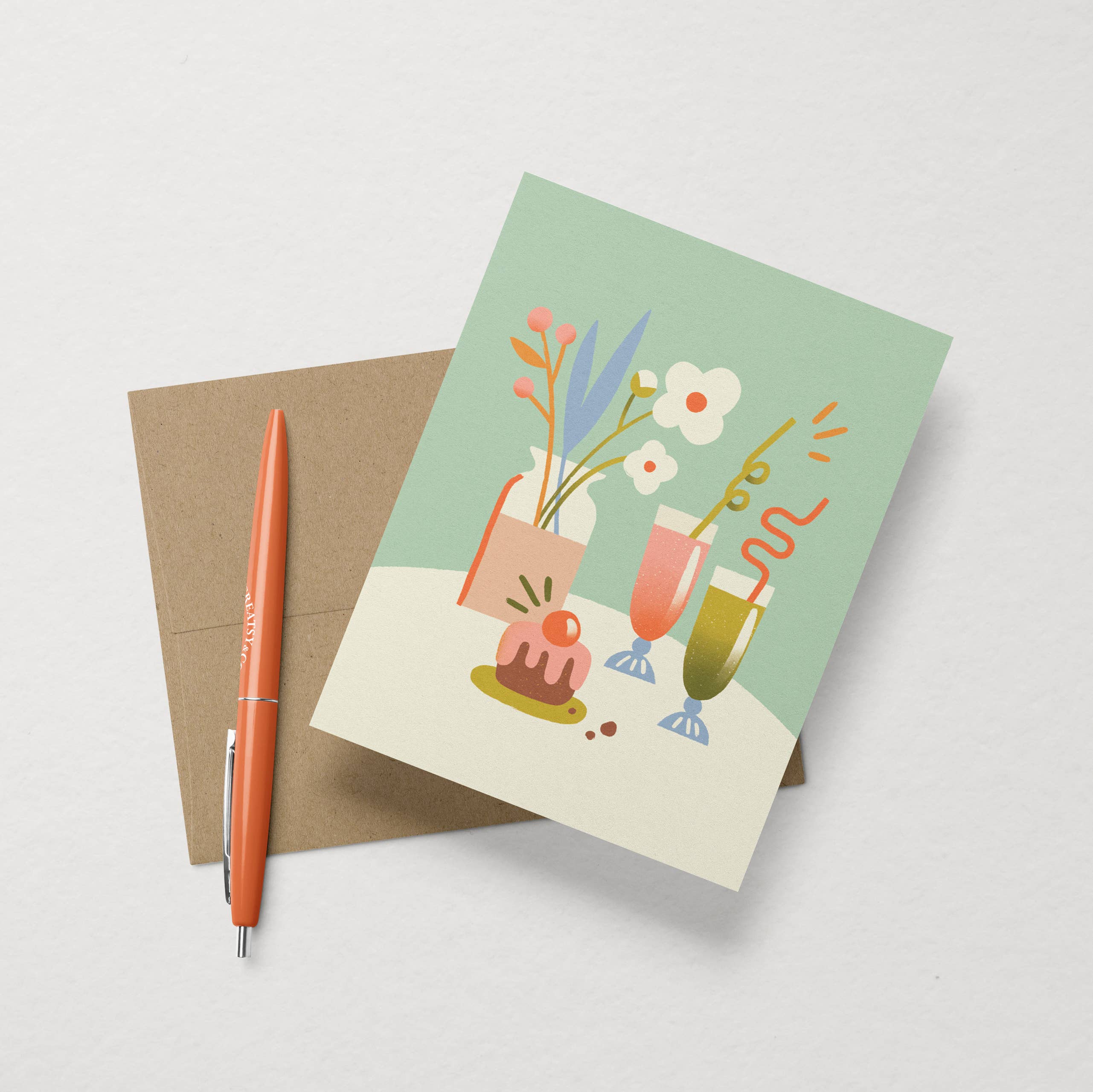 Mimosa Design - Wholesale Birthday Card - Sylvie Greeting Card - Birthday Card for Mom