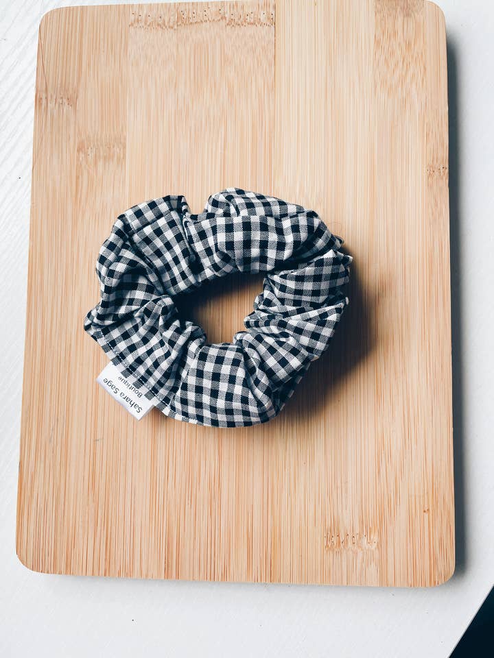 Gingham Fall Scrunchie, Fall Handmade Hair Accessories for wholesale by Sahara Sage Boutique