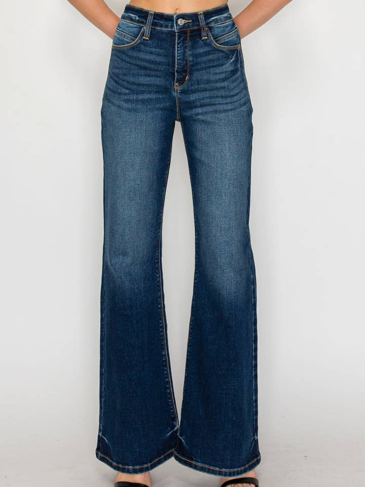 Mavekontrol Højtaljede Holly Flare Jeans for engroshandel hos ARTEMIS VINTAGE