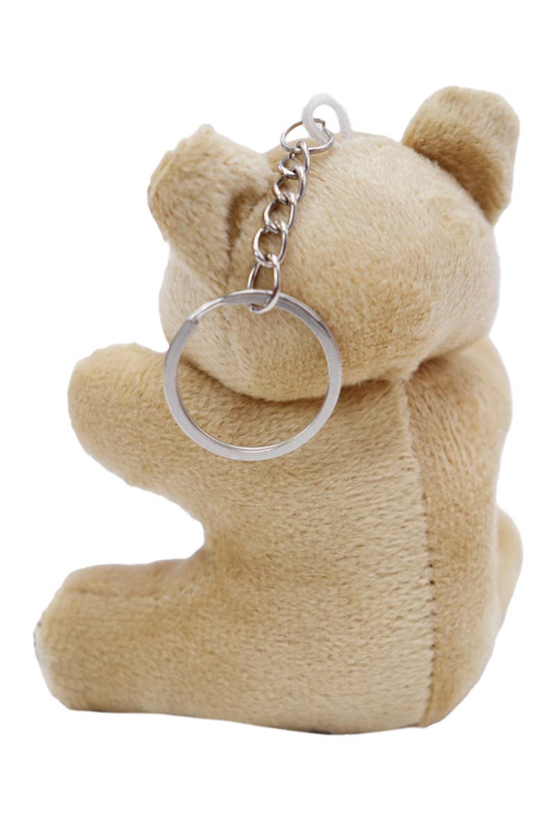 Cap Zone - Wholesale Keychain – Women's - Mini Love Heart Teddy Bear Plush Keychain2