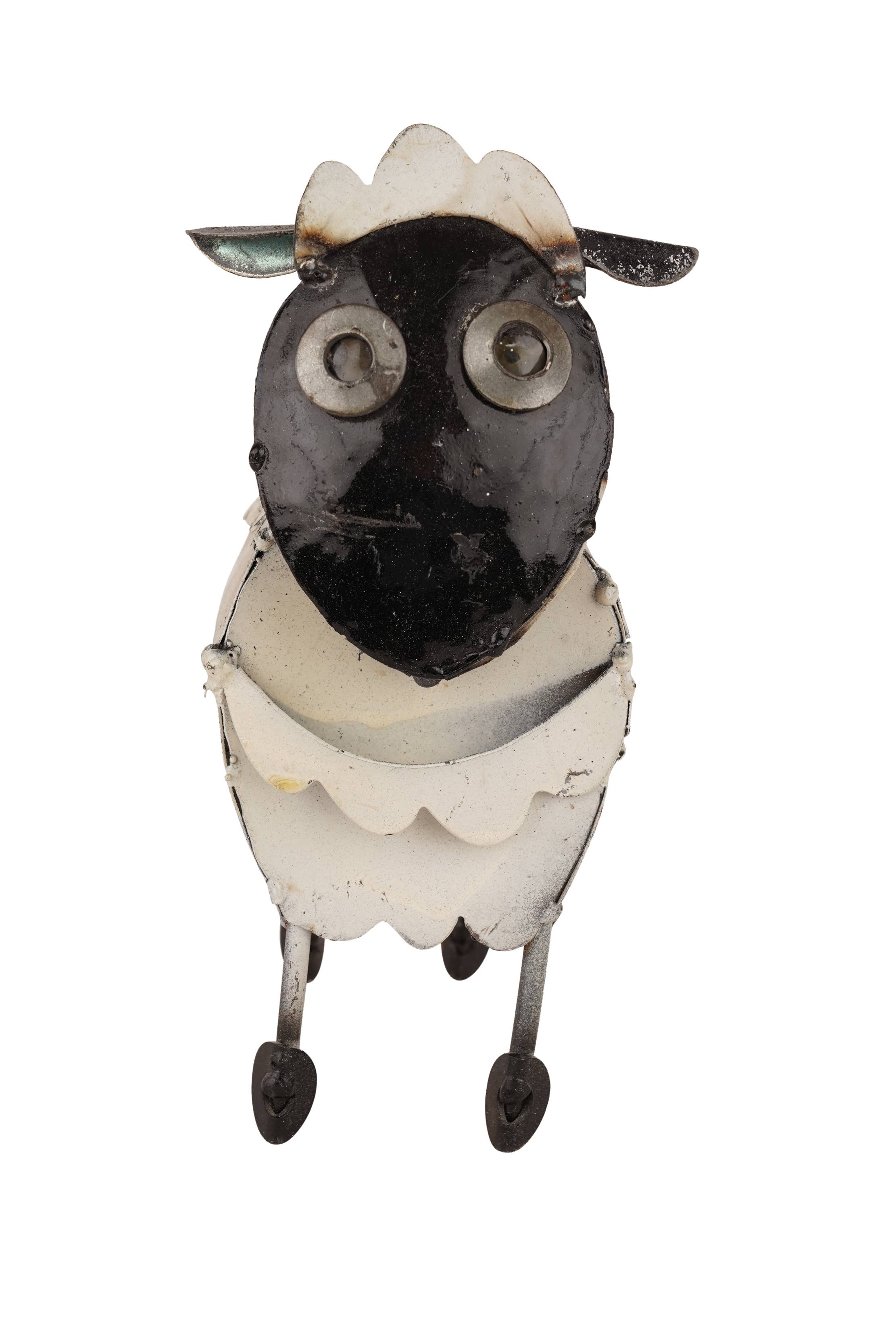 My Amigos Imports – wholesale Utomhusdekor – Farmhouse Metal Sheep-Garden Art-svartvitt får0