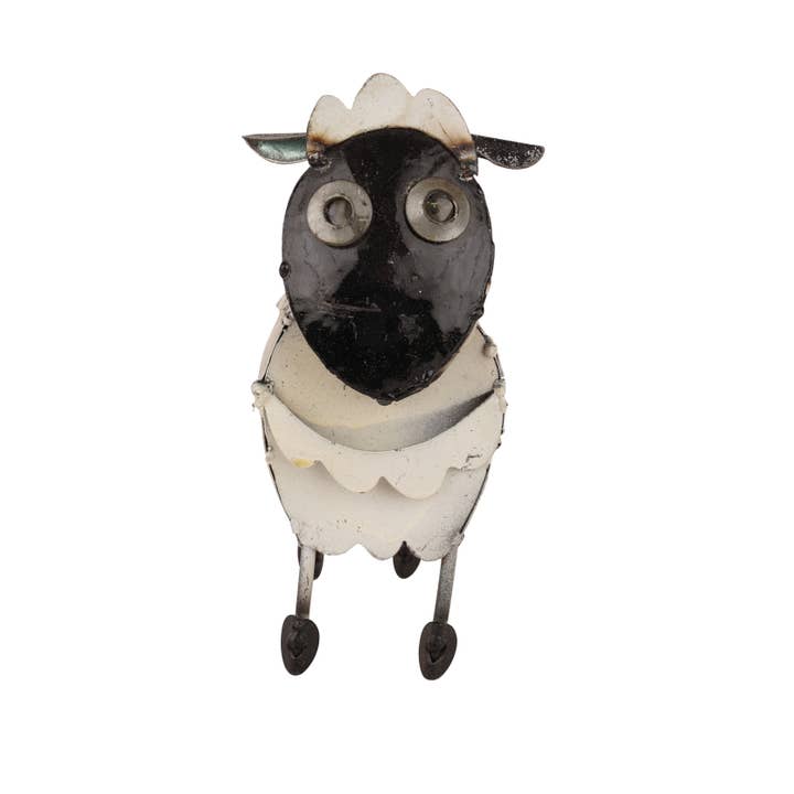 My Amigos Imports – wholesale Utomhusdekor – Farmhouse Metal Sheep-Garden Art-svartvitt får
