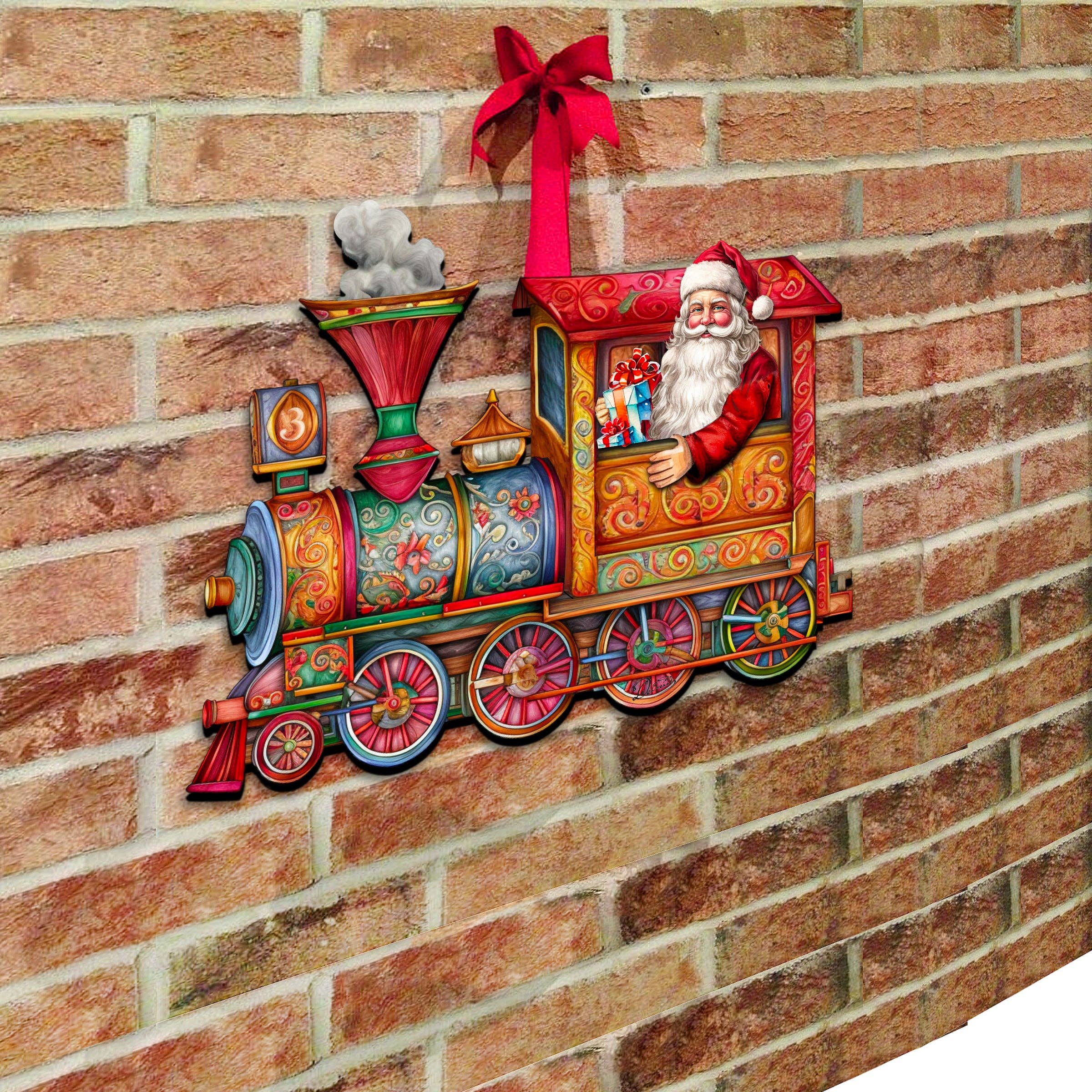 Designocracy - Wholesale Deurhanger - Santa's Train Holiday Door Decor Debrekht | Christmas Snowman3