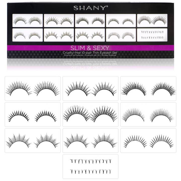 SHANY Cosmetics - Wholesale False/Fake Eyelashes - Eyelash Extend - Set of 10 Assorted Reusable Eyelashes