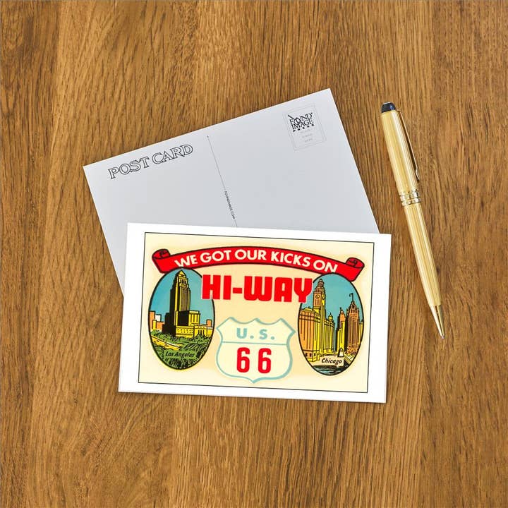 Found Image Press – Engroshandel Postkort – Postkort RS-44 Rute 66 Klistermærke1