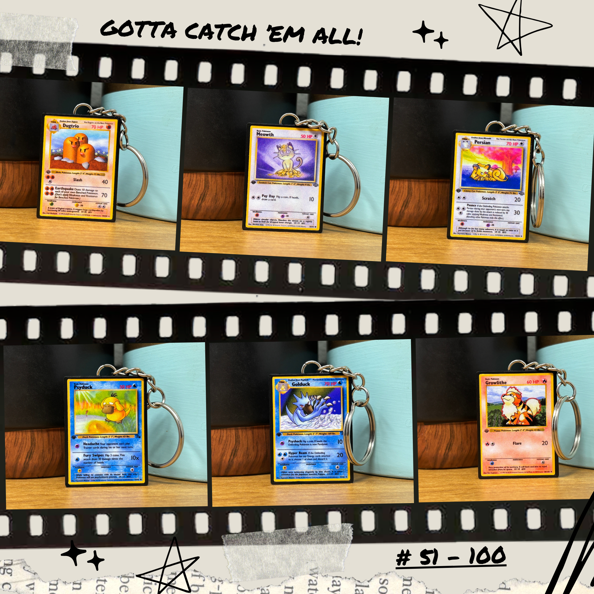 BitsyLabs - Wholesale Keychain - Unisex - Pokemon Card Keychains (51-100)2