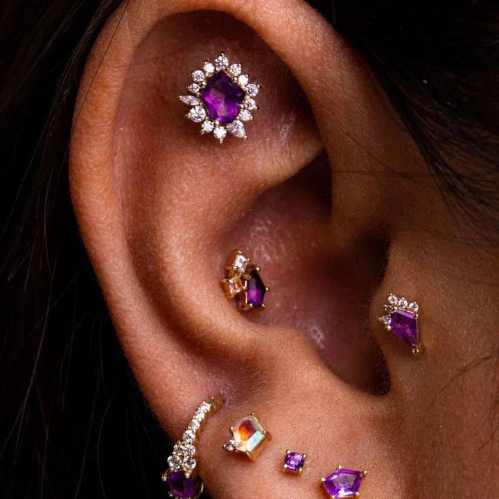 Eye Candy - Amethyst - Threadless End for wholesale by Piercing-zone