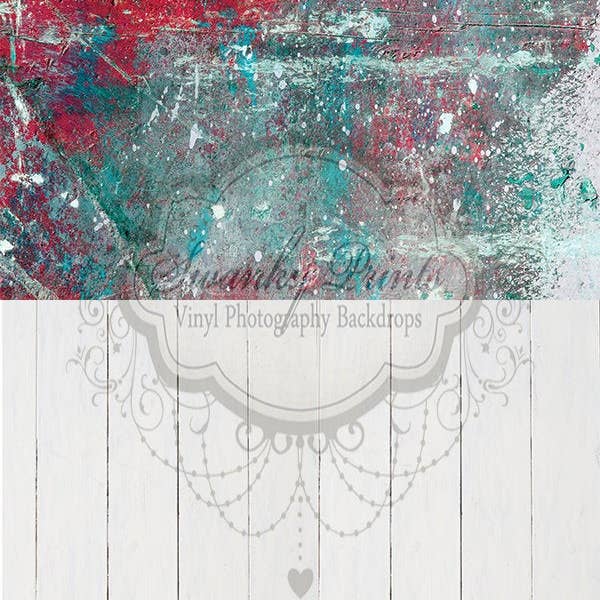 2 EN UN 7 pi x 14 pi/Texture Santa Fe et planchers blancs pour la vente par Swanky Prints