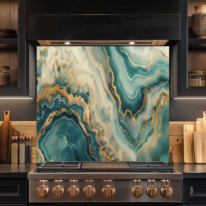 Kitchen Glass Backsplash – Ocean Agate for wholesale by Glass Kitchen Backsplash
