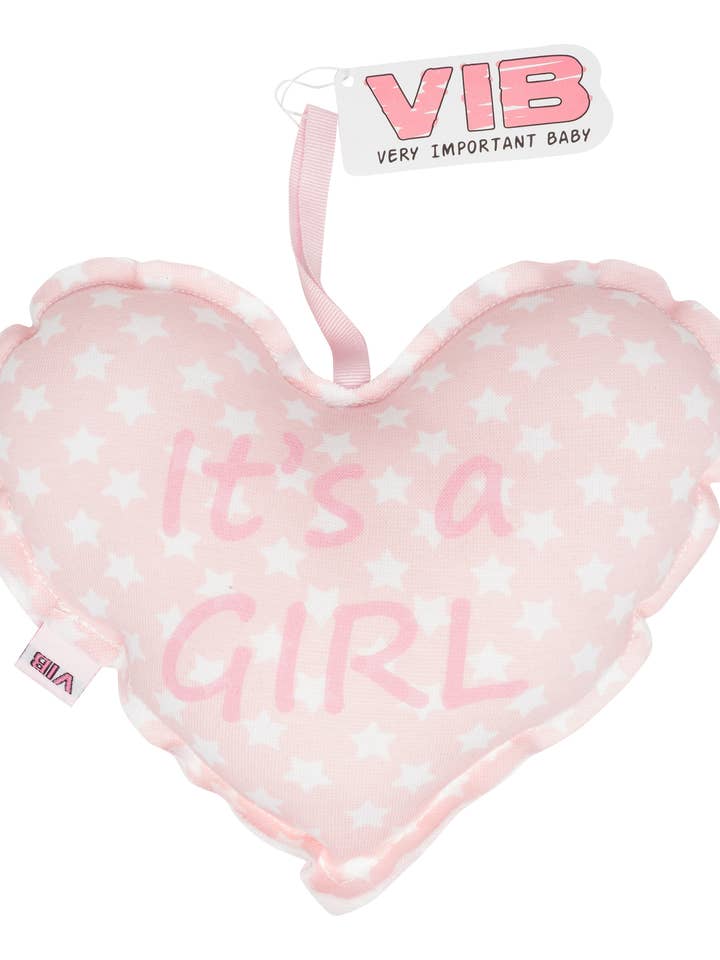 Cushion Hart 'It's a girl' Pink for wholesale by Very Important Baby®