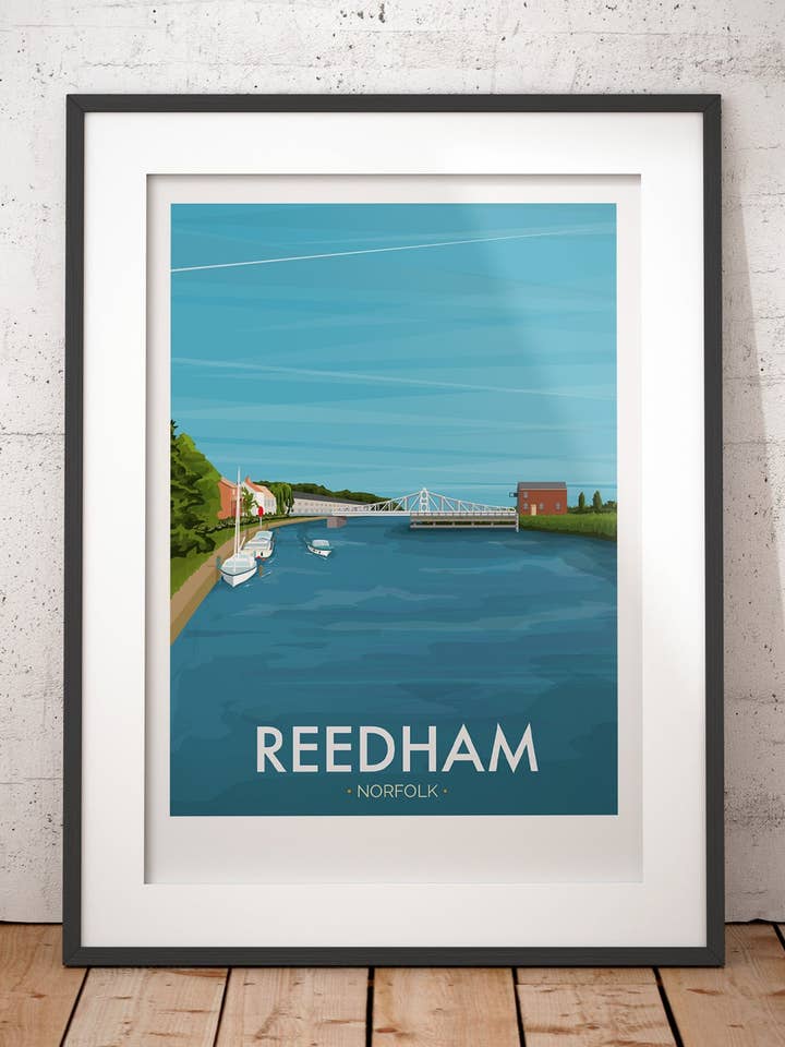 Reedham Broads Travel Poster (UNFRAMED) for wholesale by Georgina Westley Art & Design