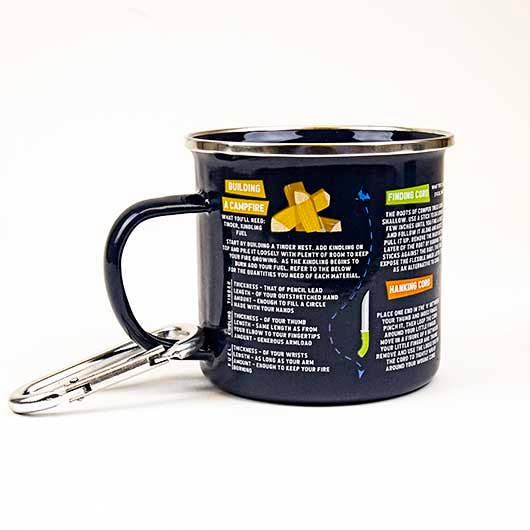 Survival Guide Enamel Mug for wholesale by Gift Republic