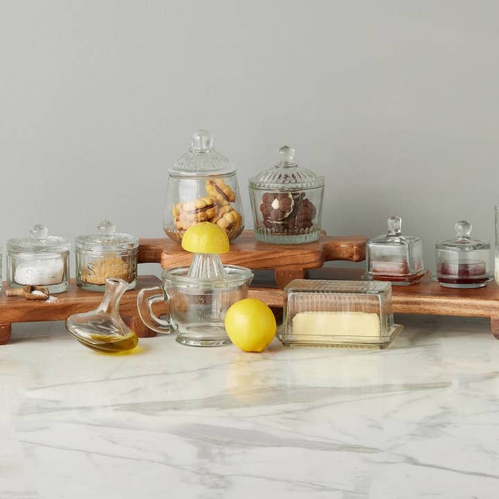 etúHOME - Wholesale Jar - French Glass Bistro Salt Cellar Jar with Mini Scoop